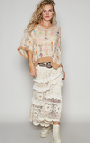 GORGEOUS 3/4 Sleeve Flower Power Spring Sweater Top by POL