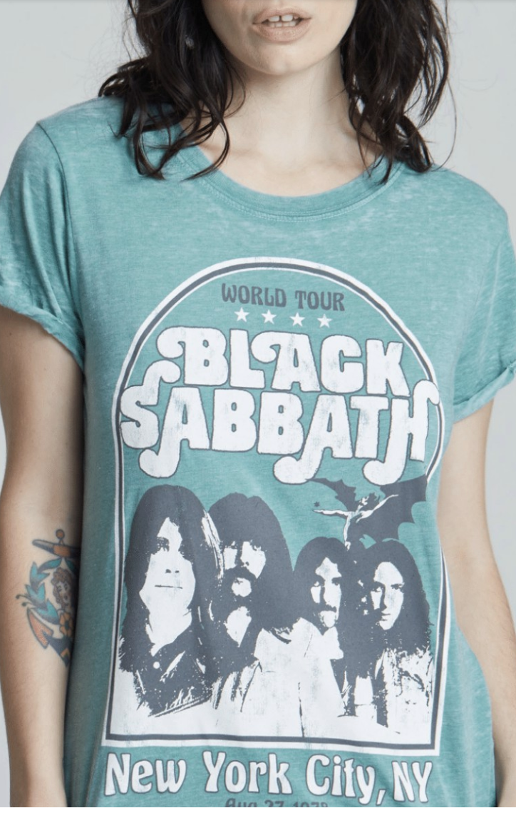 Black Sabbath Mineral Wash Tshirt by Recycled Karma