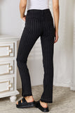 Striped Straight Legged Black Jeans