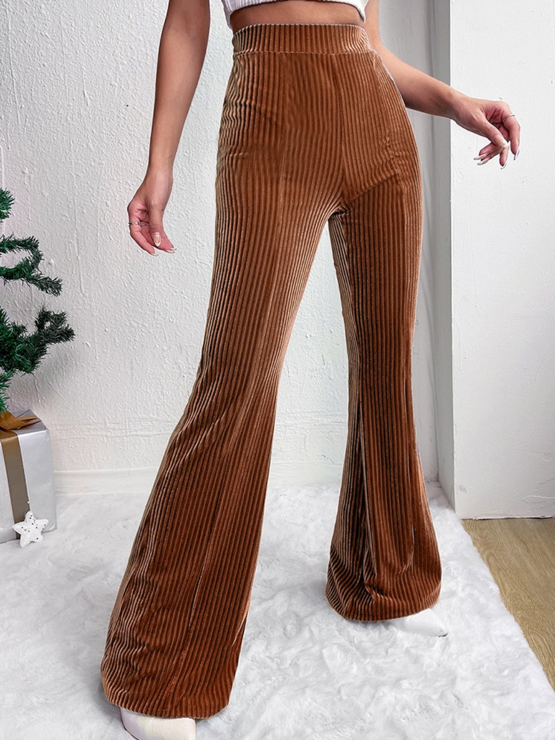 Velveteen Ribbed Bootcut Pants