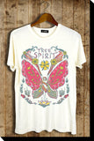 Butterfly Free Spirit Graphic Tee: MEDIUM-2 / IVORY